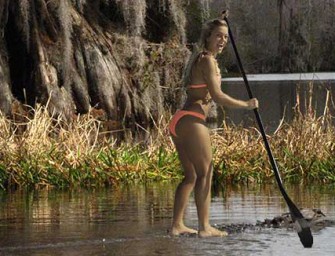 Florida Woman Riding On The Backs Of Alligators